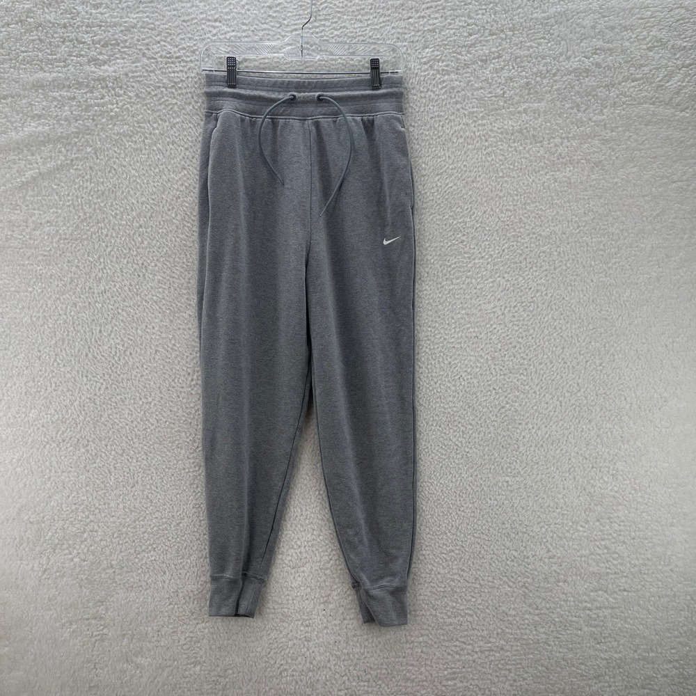 Nike Sweatpants Womens Small Gray Tapered Dri-Fit One Joggers French Terry Gym